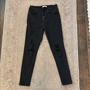 Flying Monkey High Rise Black Distressed Jeans